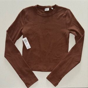 Little Ribbed Tee Cognac XXS